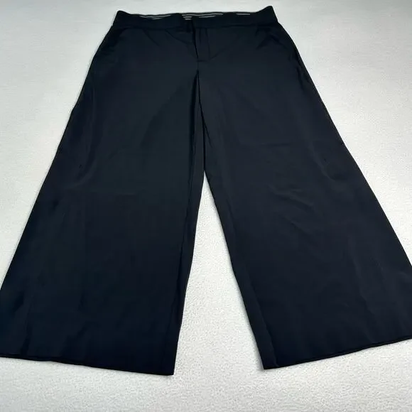Athleta Women's Size 8 Tribeca Crop Wide Leg Pant Snap Hems Black 281969 - Picture 4 of 7
